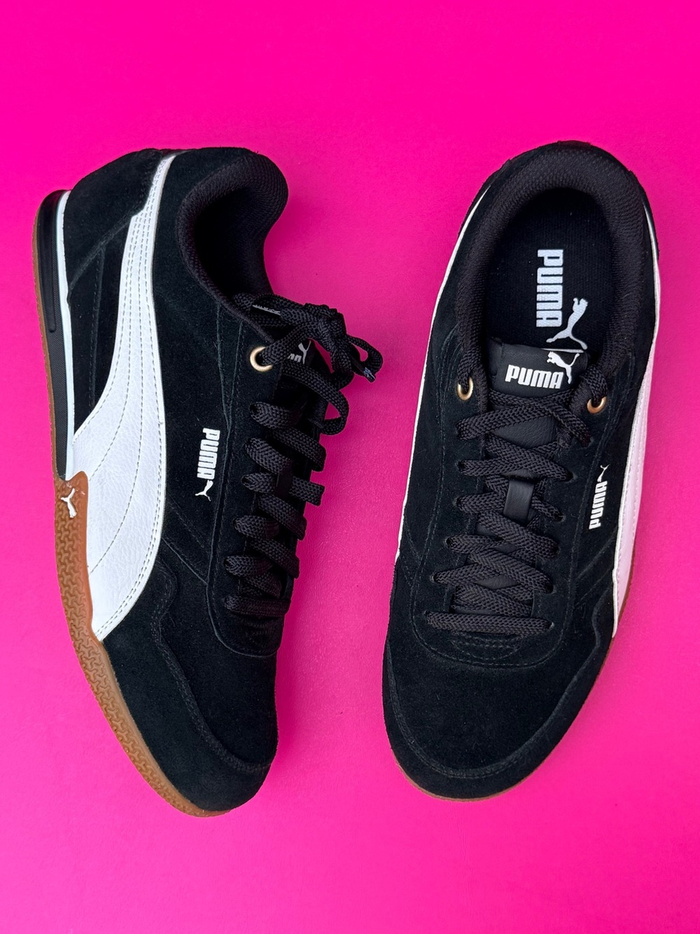 Puma Bella Donna SD Suede Low Top Sneakers Black White Shoes Size 9 Women 402673